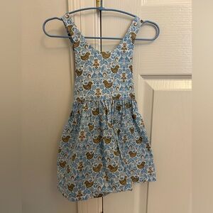 Floral Blue and Brown Kids Dress from Smiling Button